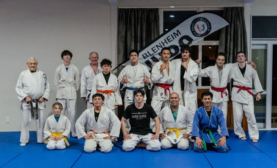 Blenheim Judo Club members together after a Tuesday training session